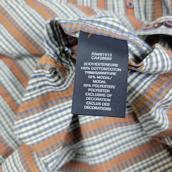 Robert Graham Button Up Men’s Shirt sz L Long Sleeve Embroidered Purple Orange - Picture 7 of 10
